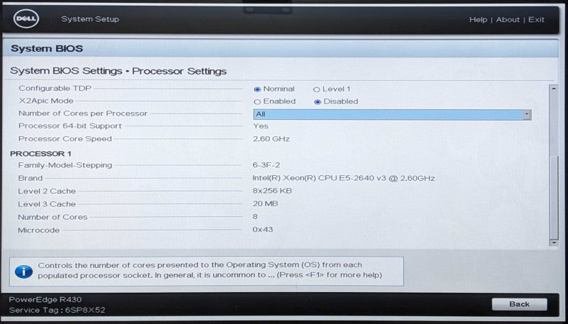Dell PE R430 1U 8x 2.5", Xeon E5-2640 v3 2.60GHz 8C, 64GB RAM, 6x 1.2TB SAS