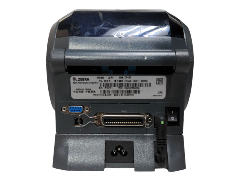 Zebra ZP450 Direct Thermal Label Printer w/ base power supply