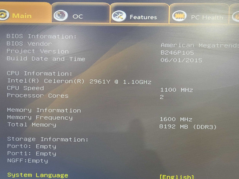 Zotac ZBox-C1321 Nano Micro Intel Celeron 2961Y 1.10GHz 8GB RAM No HDD  !