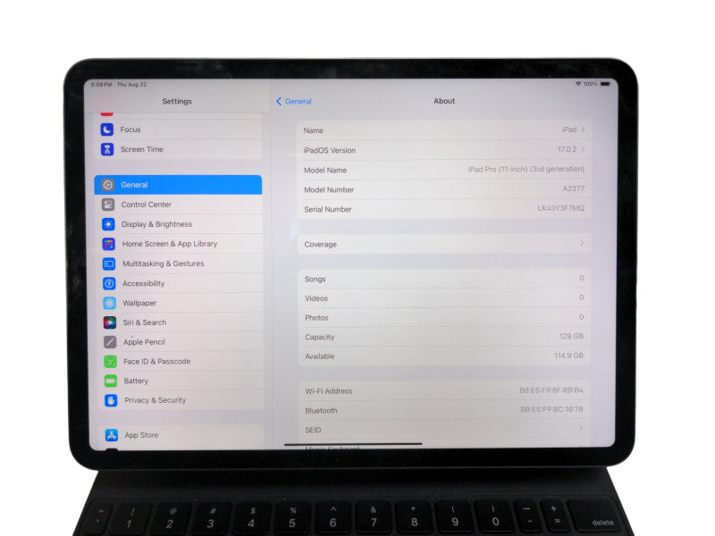 Apple iPad Pro 3rd Gen 128GB, A2377 w/ Magic Keyboard