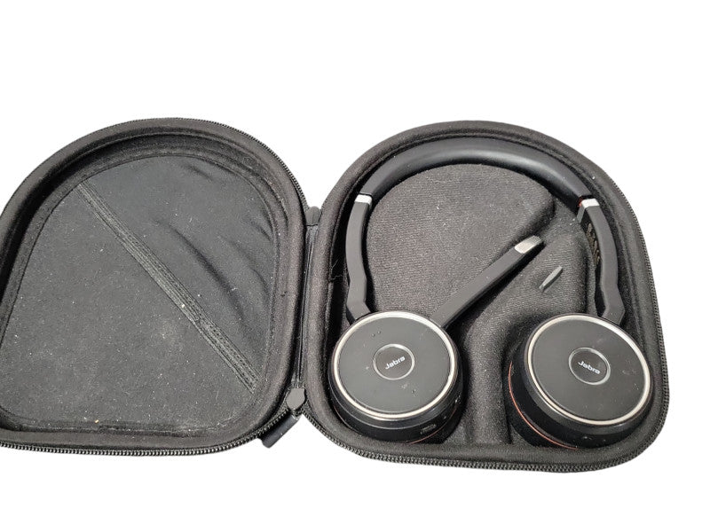 Jabra Evolve 75 HSC040W Bluetooth Noise Cancelling Headset w/ USB and Case _