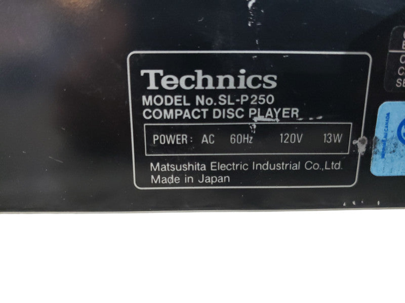 Vintage Technics Compact Disc Player SL-P250
