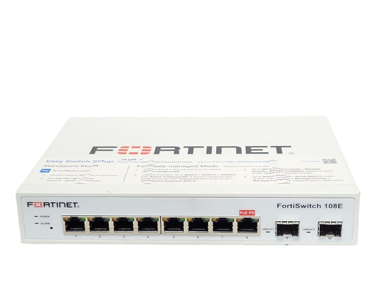 Fortinet FortiSwitch FS-108E 8-Port Managed Desktop Secure Access Switch Q_