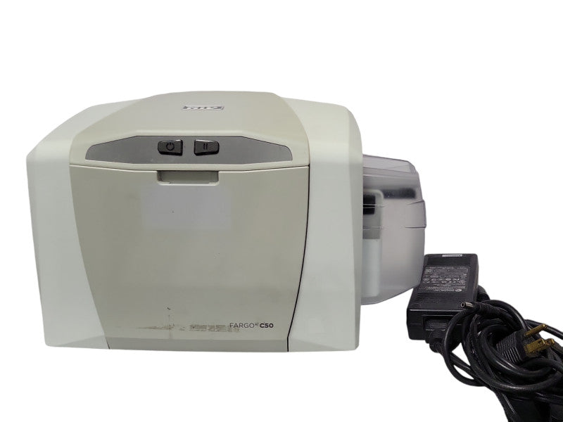 HID Fargo C50 Thermal Color ID Card Printer (USB) w/ Power adapter, READ _