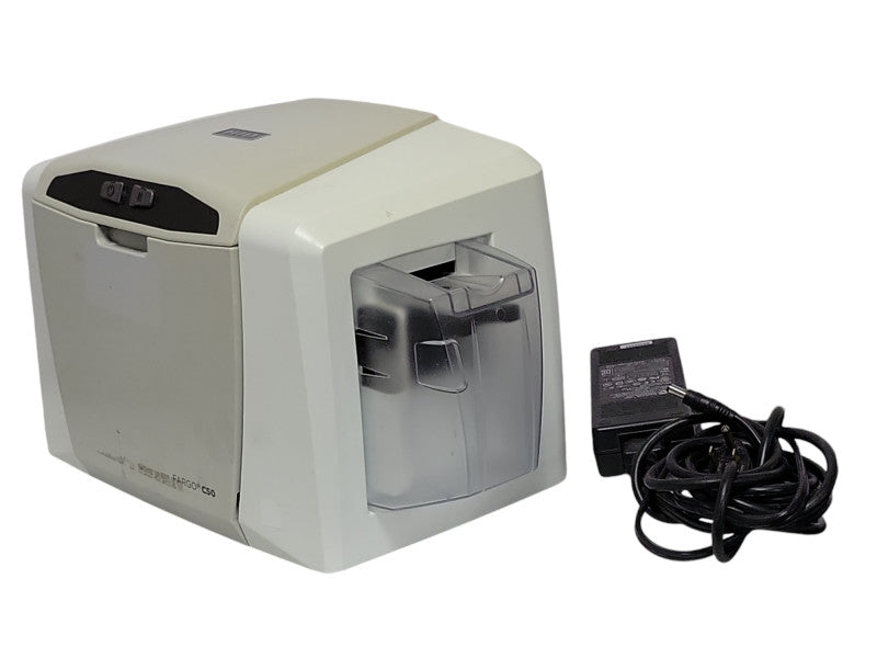 HID Fargo C50 Thermal Color ID Card Printer (USB) w/ Power adapter, READ _