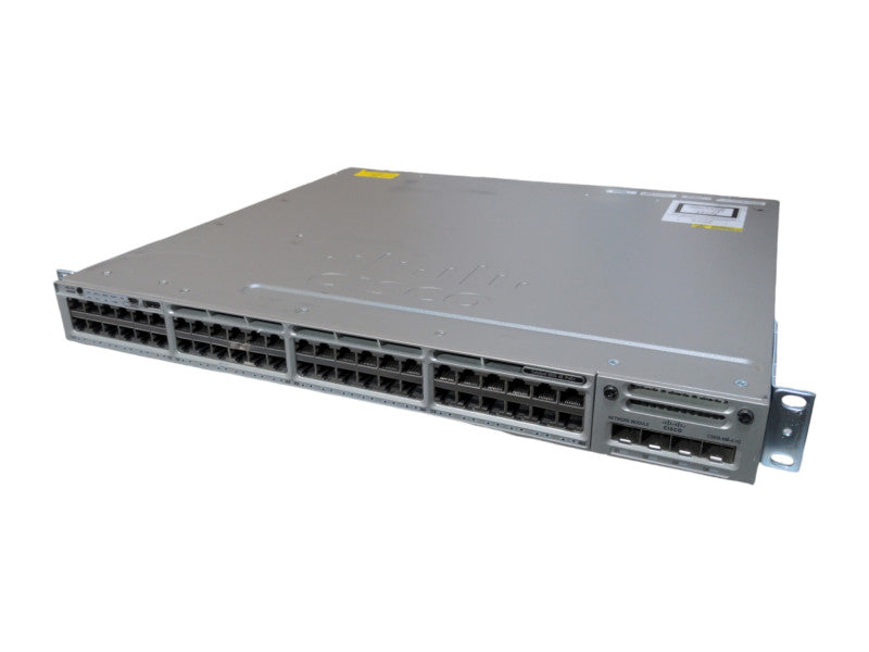 Cisco WS-C3850-48P-S Gigabit PoE Switch w/C3850-NM-4-1G, 1x 715W PSU Q