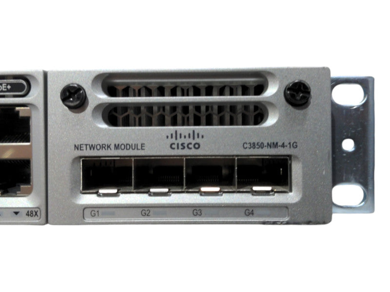 Cisco WS-C3850-48P-S Gigabit PoE Switch w/C3850-NM-4-1G, 1x 715W PSU Q