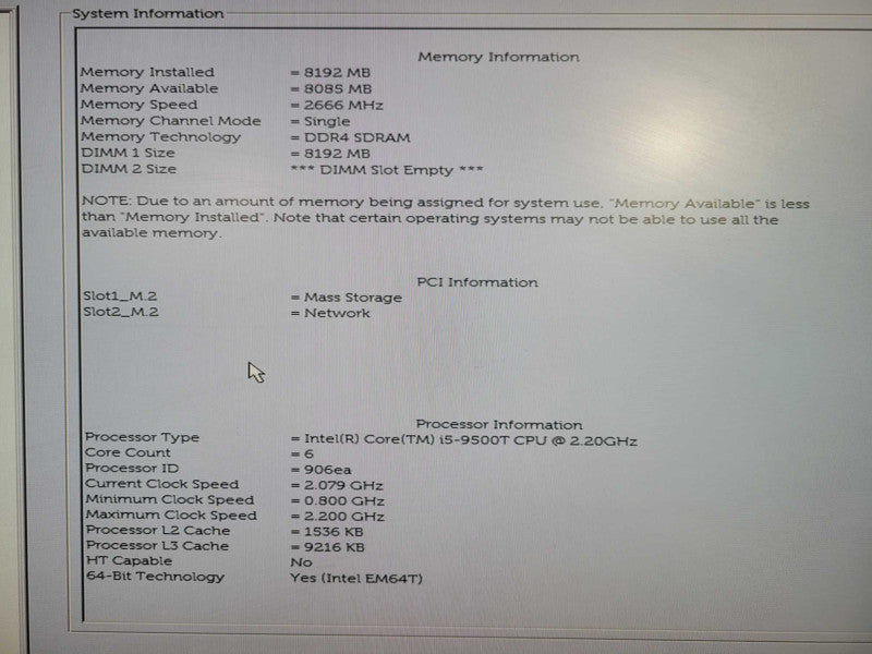 Dell OptiPlex 3070 Micro, i5-9500T 2.20GHz 6C, 8GB DDR4, 256GB NVMe !