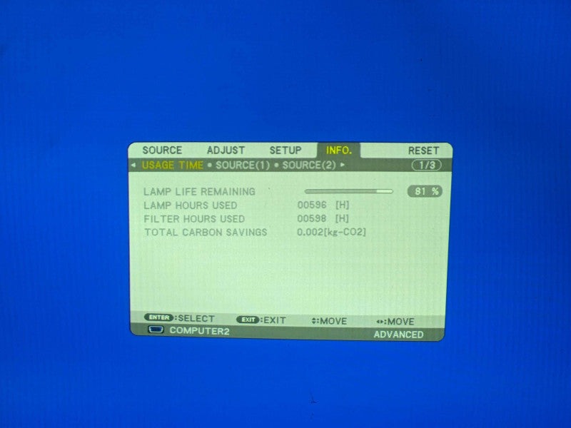 NEC NP-PA550W 3LCD WXGA Projector 5500 Lumens, Lamp Hour: 300-600Hrs Q