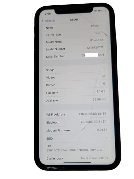 Apple iPhone XR 64GB UNLOCKED, READ _