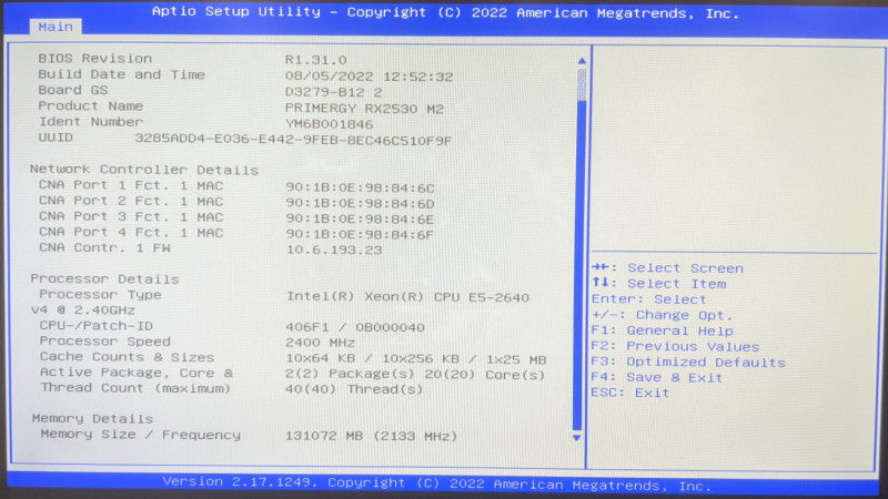 Fujitsu Primergy RX2530 M2 | Xeon E5-2640v4 | 128GB DDR4 |No HDD|LSI MegaRaid