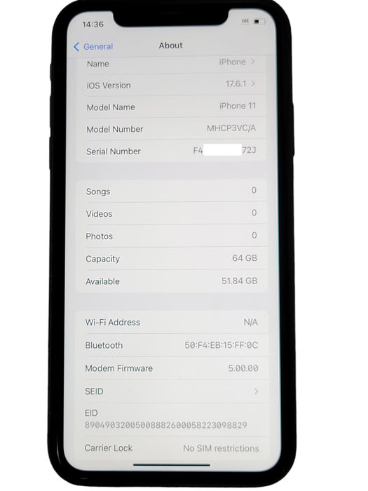 Apple iPhone 11 64GB 86% Battery Health, READ _