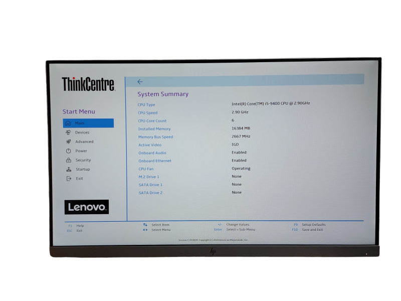 Lenovo ThinkCentre M720e SFF Intel i5 - 9400 CPU @  2.90GHz 16GB DDR4 Ram  θ