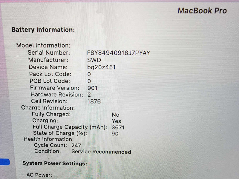 Apple Macbook Pro 2018 13" 4-Core i5-8259U @ 2.3GHz 16GB DDR3 512GB SSD (
