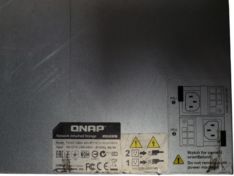 QNAP TVS-EC1280U-SAS-RP 12-Bay 3.5" NAS Server, No HDDs, 1x PSU, READ _