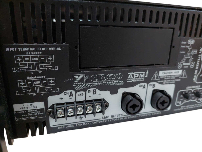 YorkVille Commercial 70V Audio Amplifier Model: CR670 =
