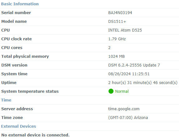 Synology DiskStation DS1511+ 5 Bay NAS, 5x 2TB 3.5"HDDs !