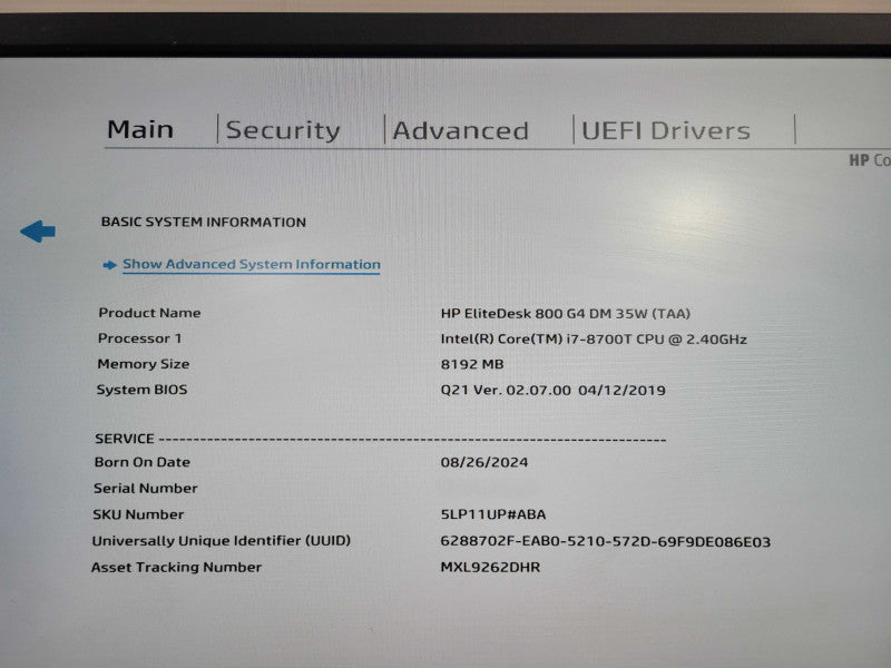 HP EliteDesk 800 G4 SFF, i7-8700T 2.40GHz , 8GB DDR4, 512GB NVMe !