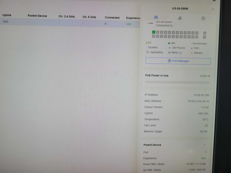 Ubiquiti UniFi Switch 24 250W (US-24-250W) 24-Port Poe Managed Switch !