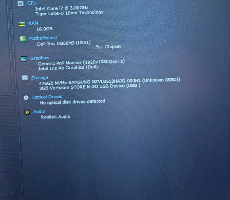 Dell Latitude 5520 i7-1185G7 16GB RAM 512GB SSD No Power Adapter READ!  Lap200