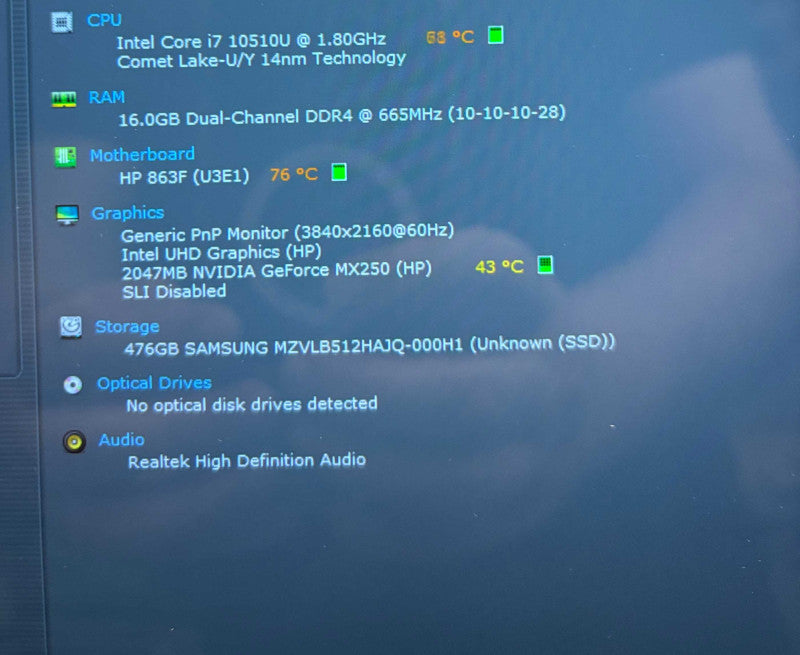 HP SPECTRE x360 Convertible 15 TOUCH i7-10510U@1.8Gh 16GB RAM 512GB SSD READ!  Lap200