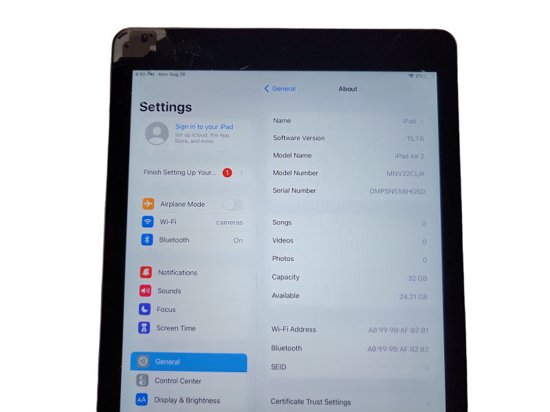 Apple iPad Air 2 - 32GB - Gray [Read] (*