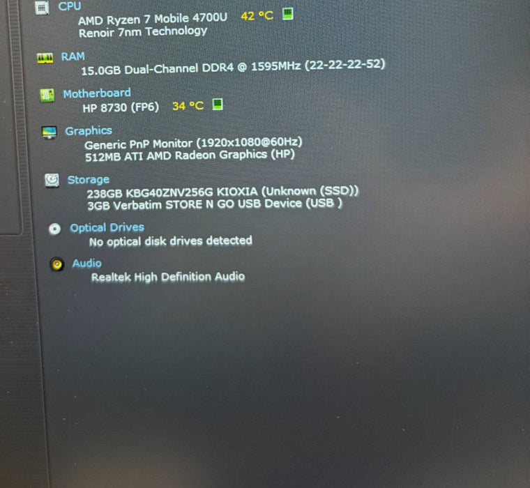 HP ProBook 455 G7 AMD Ryzen 7 4700 16GB RAM 512GB SSD  Lap200