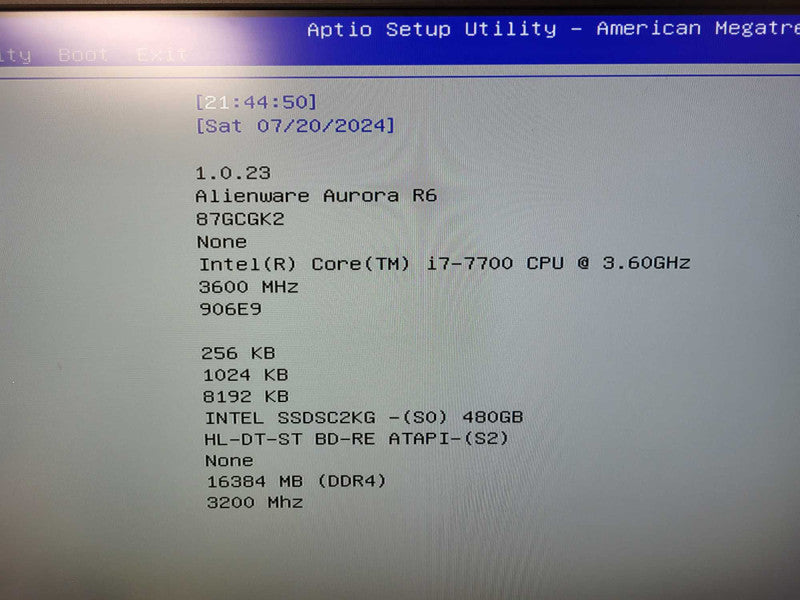 Alienware Aurora R6 Gaming Desktop i7-7700 16GB RAM 480GB SSD No GPU $