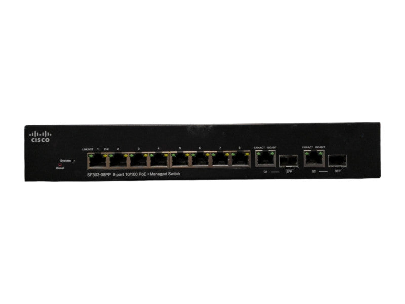 Cisco Systems SF302-08PP Ethernet Network 8-Port 10/100 PoE+