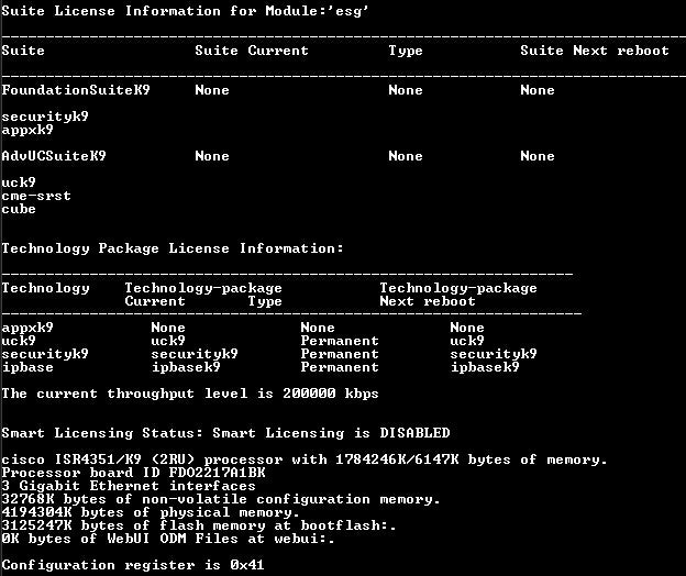 Cisco ISR4351-SEC/K9 Service Router - NOT AFFECTED %