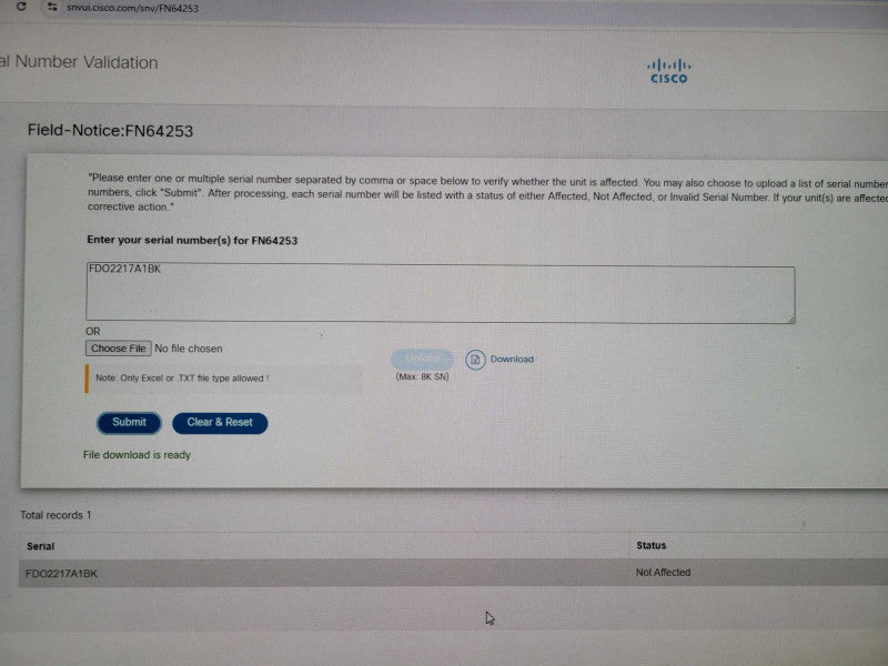 Cisco ISR4351-SEC/K9 Service Router - NOT AFFECTED %