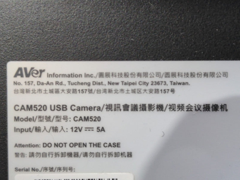 AVer Cam520 COMSCA520 12x USB PTZ Video Conferencing Camera, READ