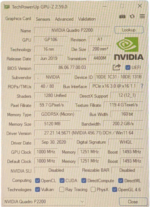 NVIDIA Quadro P2200 5GB GDDR5X Graphics Card | 4x DP