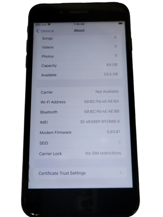 Apple iPhone 8 Plus 64GB UNLOCKED PHONE, READ _