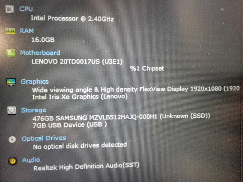 Lenovo ThinkPad E15 Gen2 | 4-Core i5-1135G7 @2.4GHz 16GB RAM 512GB SSD - READ  Lap200