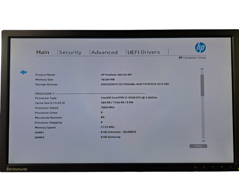 HP ProDesk 400 G6 SFF | i5-9500 @ 3.00GHz 6C, 16GB DDR4, 512GB NVMe *READ*