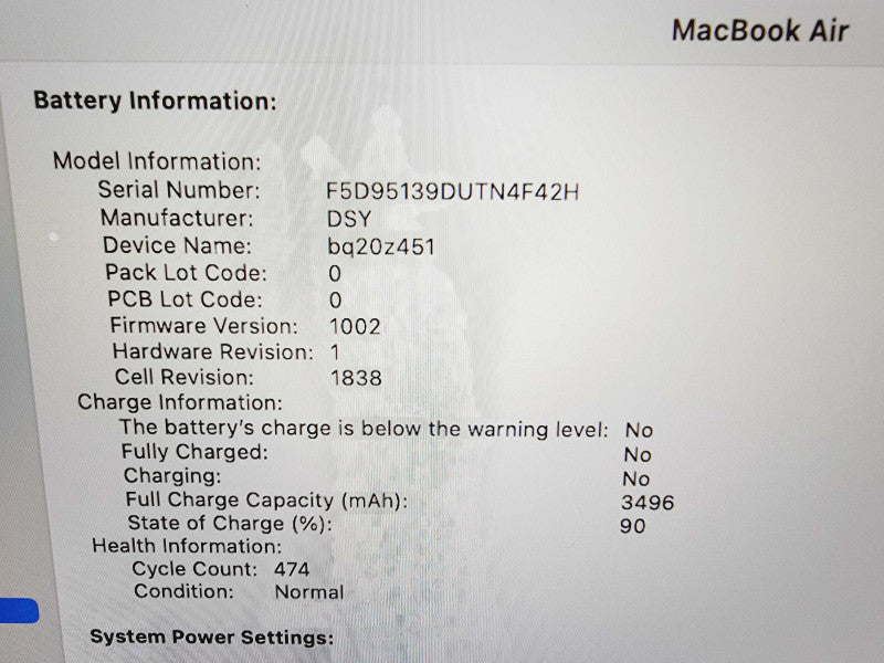 Apple Macbook Air Retina 2020 13" 2-Core i5-1030NG7 @ 1.1GHz 8GB DDR4 512GB SSD (