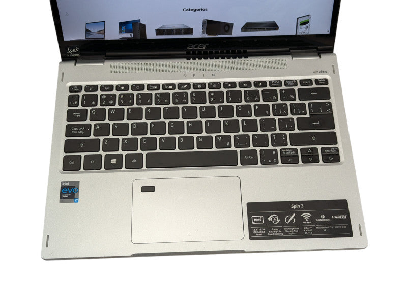 Acer Spin 3 14" TouchScreen Convertible 11th gen i7-1165G7 16GB RAM 512GB  - Lap200