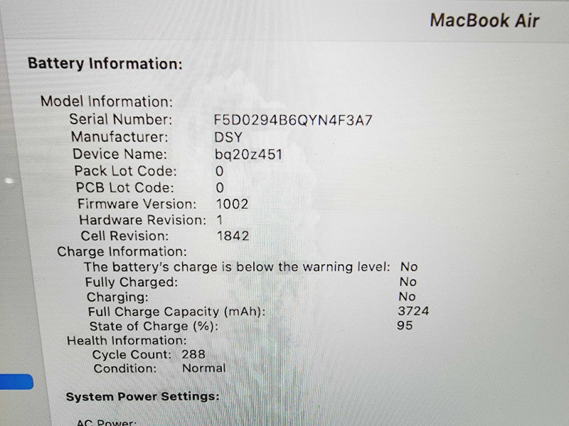 Apple Macbook Air Retina 2020 13" 4-Core i5-1030NG7 @ 1.1GHz 8GB DDR4 512GB SSD (