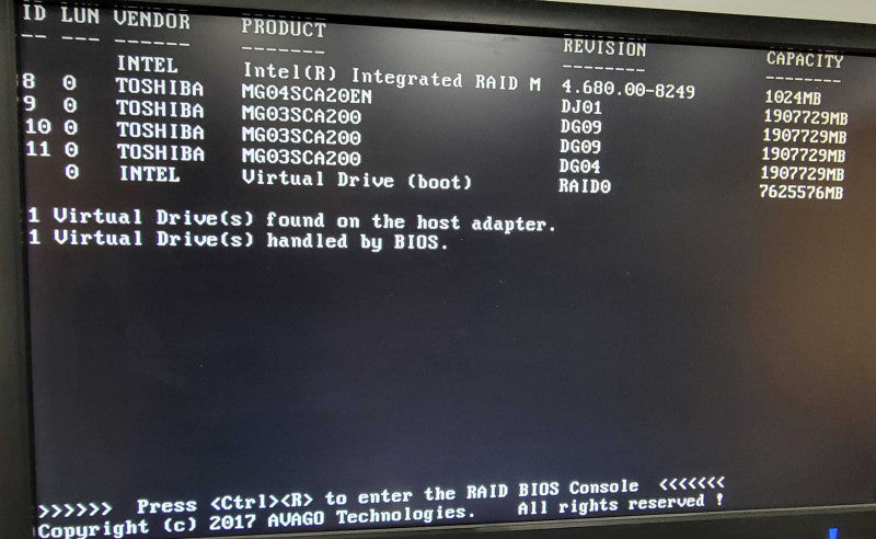 Intel S2600WT 1U Server, 2x Xeon E5-2640v4 2.4GHz, 128GB DDR4, 4x 2TB SAS HDD _