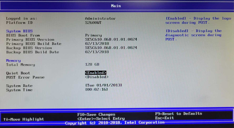 Intel S2600WT 1U Server, 2x Xeon E5-2640v4 2.4GHz, 128GB DDR4, 4x 2TB SAS HDD _