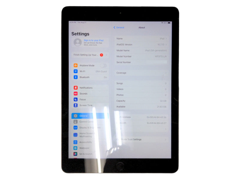 Apple iPad 5th Gen 32GB Unlocked, Wi-Fi Only