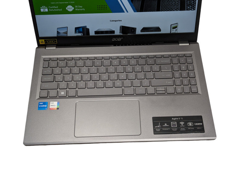 Acer Aspire 5 15" N23C3 13th gen i5-1335U 16GB RAM & 512GB NVMe  - Lap200
