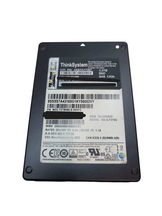 Samsung 3.84TB 2.5" SAS SSD 12GBPS  MZ1LT3T8HALS Lenovo |100% Health Q&
