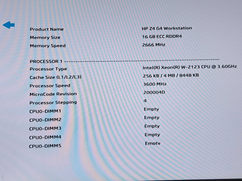 HP Z4 G4 Workstation Xeon W2123 @ 3.60GHz, 16GB DDR4, 512GB NVMe, No GPU Q