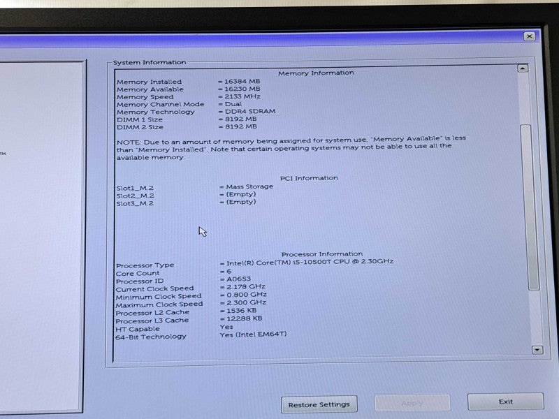 Dell Optiplex 7080 Micro | i5-10500T @ 2.30GHz 6C, 16GB DDR4, 512GB NVMe