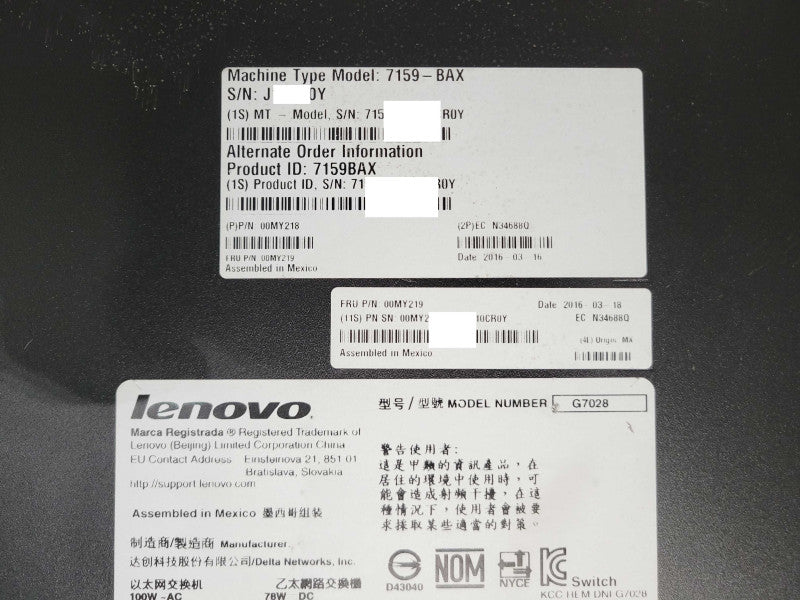 Lenovo RackSwitch G7028 Ethernet Switch Layer 2 1/10 Gigabit Ethernet _