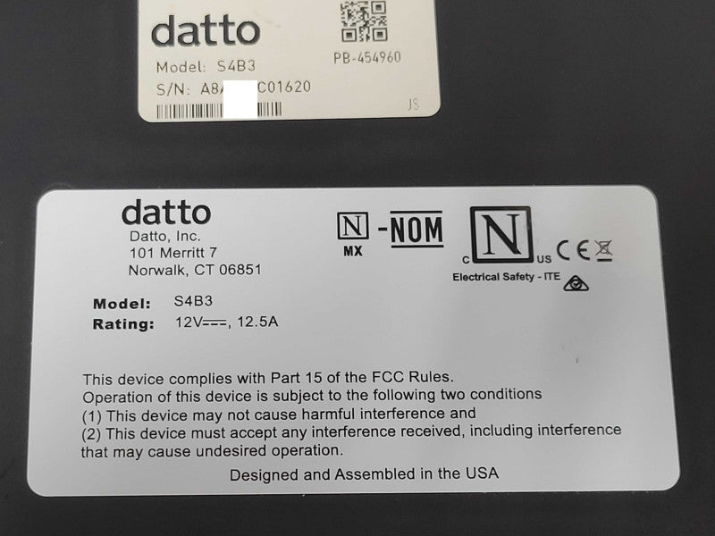 Datto S4B3, Intel Xeon D-1622 2.6GHz CPU, 16GB DDR4, 256GB M.2 SSD, READ _
