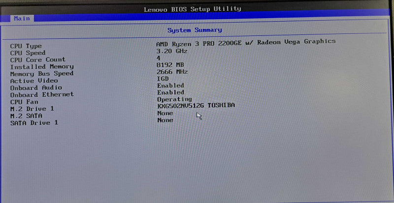 Lenovo M715q USFF | Ryzen 3 PRO 2200GE @ 3.20GHz, 8GB DDR4, 512GB NVMe, Wi-Fi
