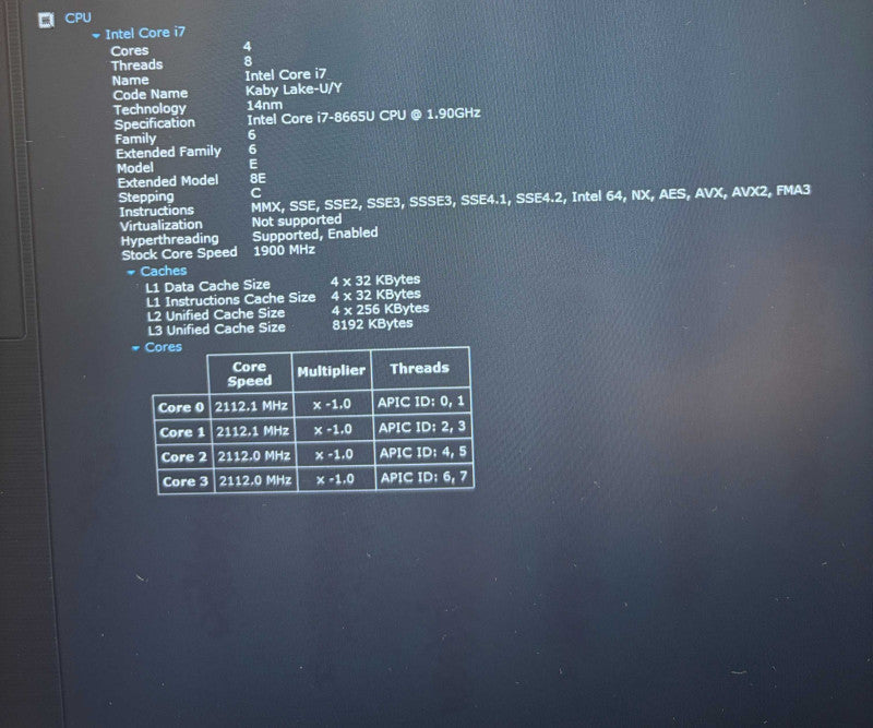 Dell Latitude 5500 Intel Core i7-8665U@1.9GHz 16GB RAM 512GB SSD  Lap200